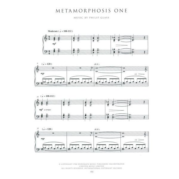 Wise Publications Philip Glass Piano Collection
