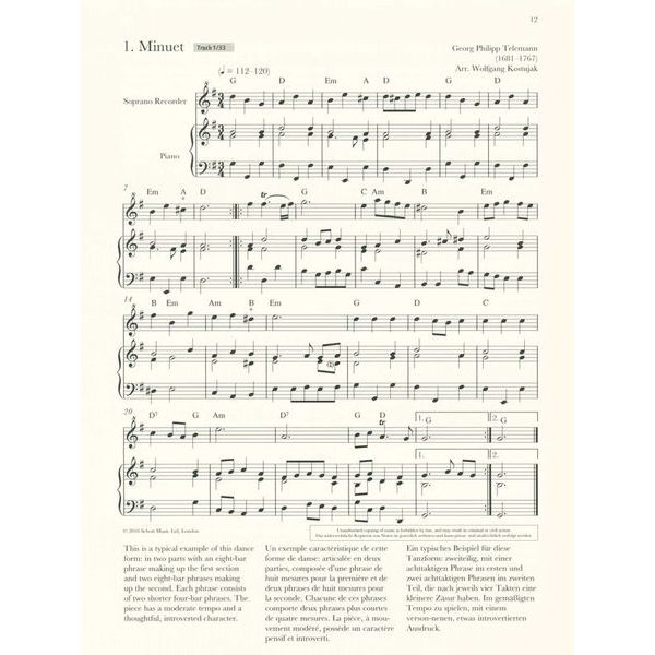Schott Baroque Recorder Anthology 2