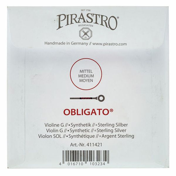 PIRASTRO Obligato Corde de violon, mi (e-1), 4/4 , boule, medium