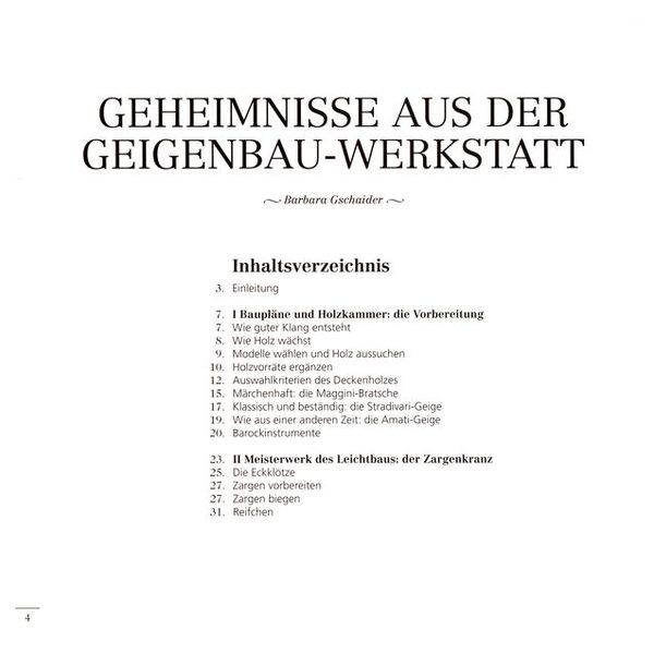 Edition Bochinsky Geheimnisse Geigenwerkstatt
