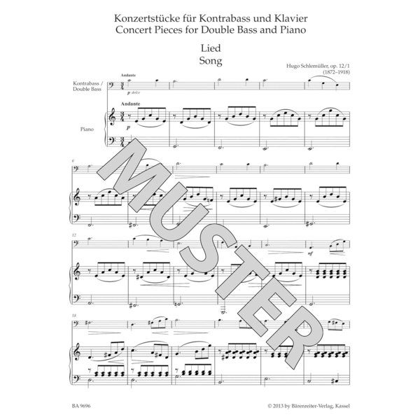 Bärenreiter Concert Pieces Double Bass