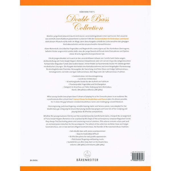 Bärenreiter Concert Pieces Double Bass