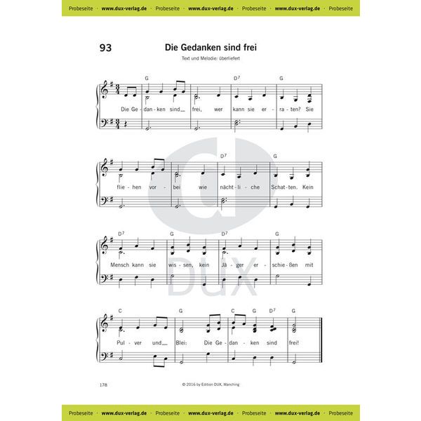 Edition Dux Singen Hält Jung Piano