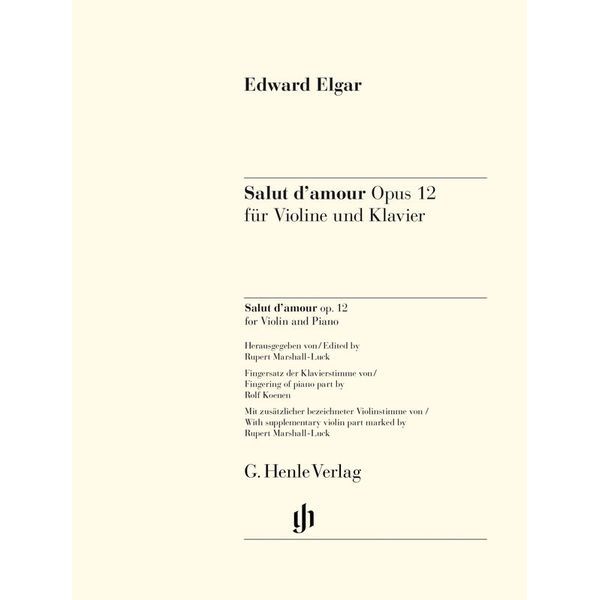 Henle Verlag Elgar Salut d'Amour Violin