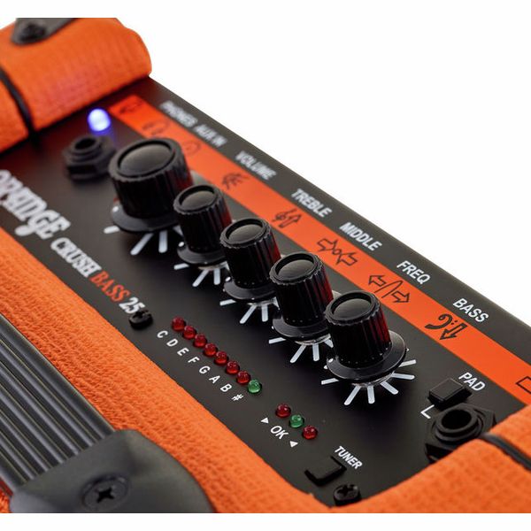 Amplificador Orange CRUSHBASS25 bajo electrico 25W, Music Box