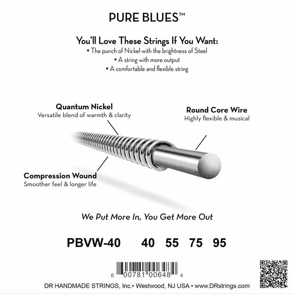 DR Strings Pure Blues PBVW-40