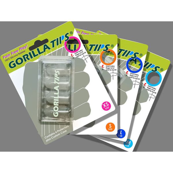 Gorilla Tips Fingertip Protectors Clear Size Small: Guitar Accessory