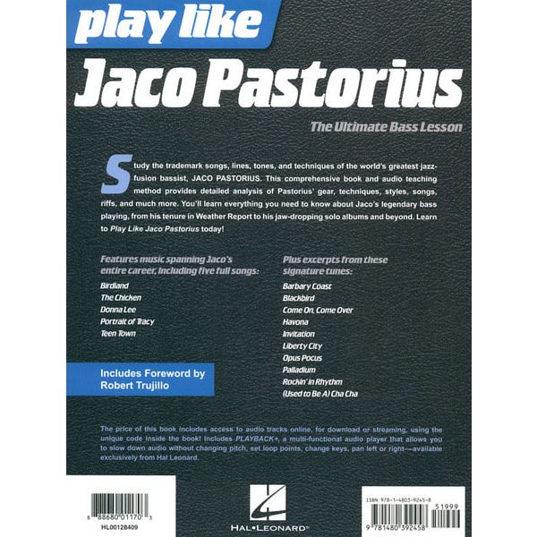 Hal Leonard Play Like Jaco Pastorius