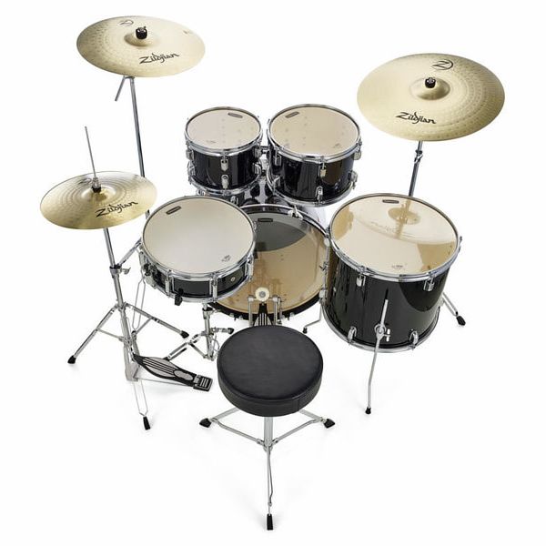 Mapex Tornado III 18 Compact Drum Kit w/Zildjian Cymbals, Black