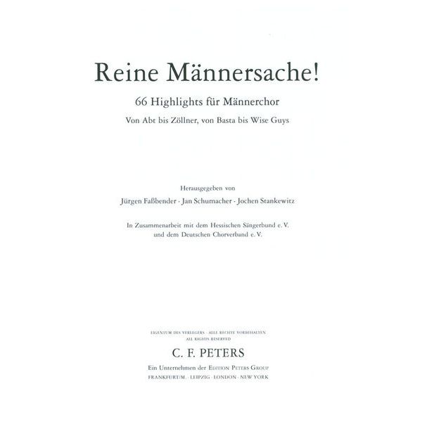 Edition Peters Reine Männersache