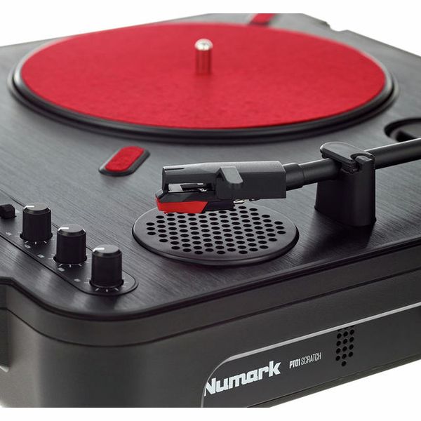  Numark PT01 Scratch  DJ Turntable for Portablists With User  Replaceable Scratch Switch, Built In Speaker, Power via Battery or AC  Adapter, Three Speed RPM Selection & USB Connectivity : Everything