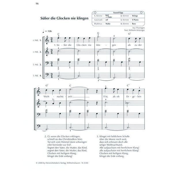 Heinrichshofen Verlag Keyboard Weihnachtsalbum