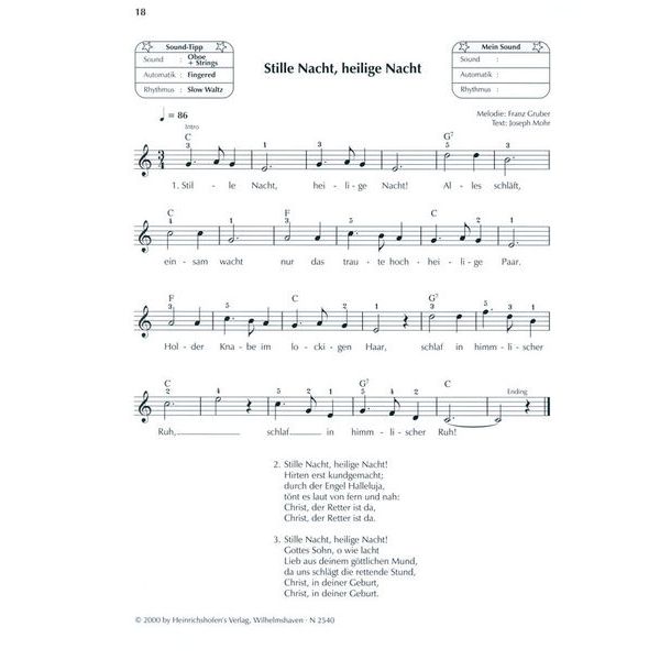 Heinrichshofen Verlag Keyboard Weihnachtsalbum