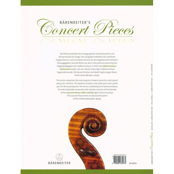 Bärenreiter Accolay Concerto Nr.1