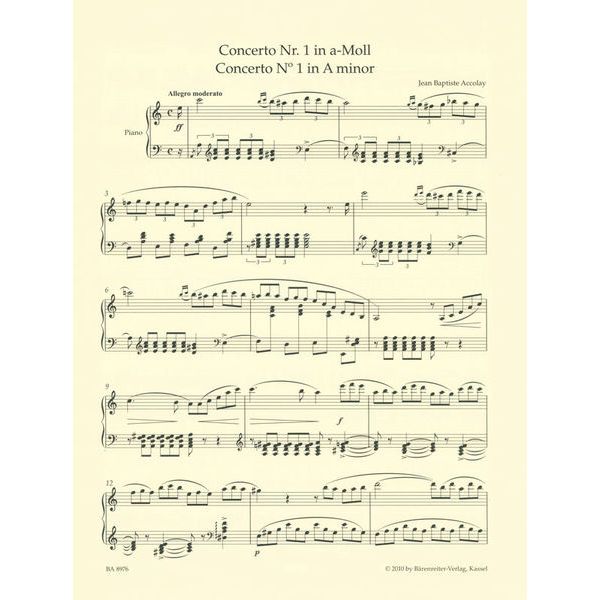 Bärenreiter Accolay Concerto Nr.1
