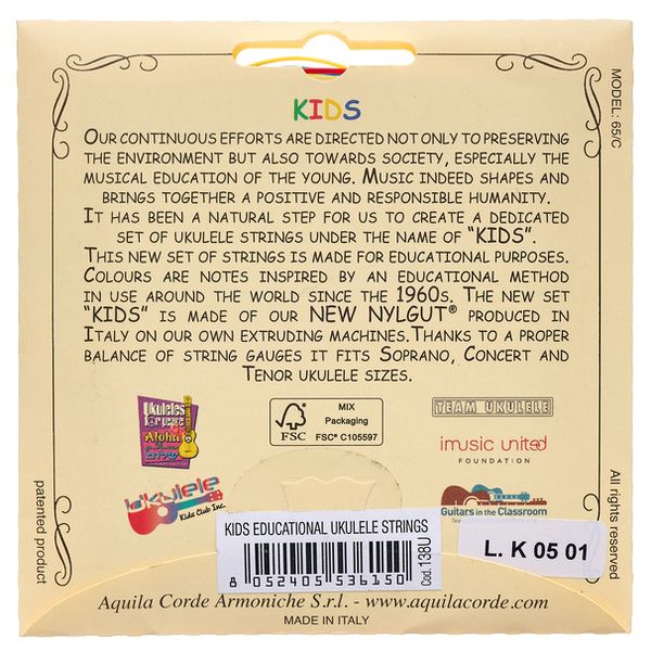 Aquila Kids Multi Color Uke Strings