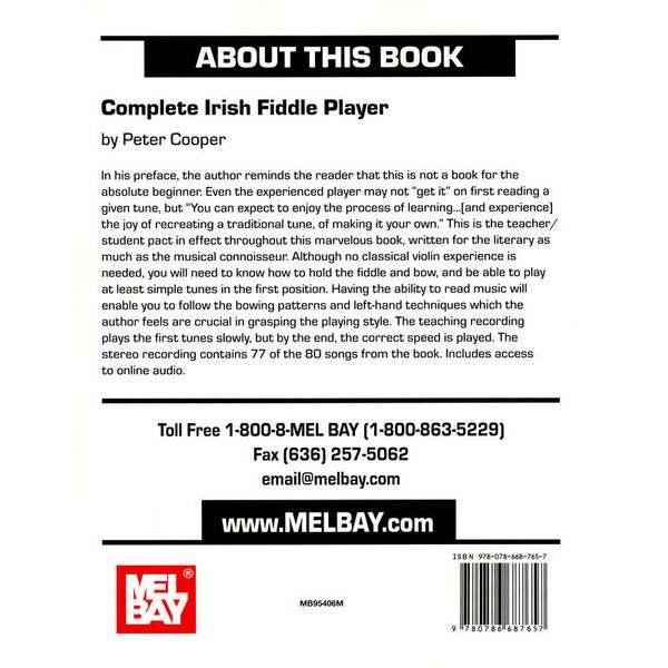 Mel Bay The Complete Irish Fiddle Play