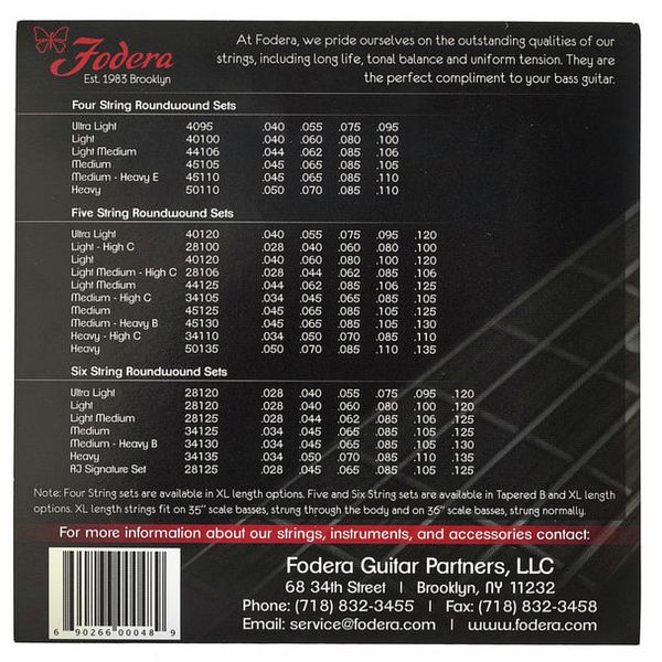 Fodera 5-String Set Medium - High C