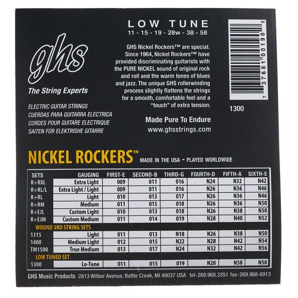 GHS Nickel Rockers Low Tune