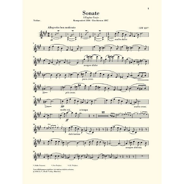 Henle Verlag Franck Violinsonate A-Dur