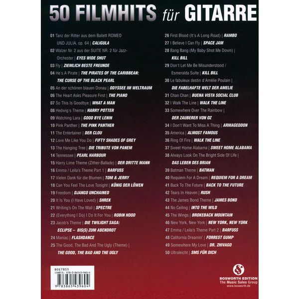 Bosworth 50 Filmhits for Gitarre