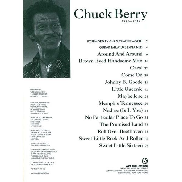 Wise Publications Chuck Berry 1926-2017