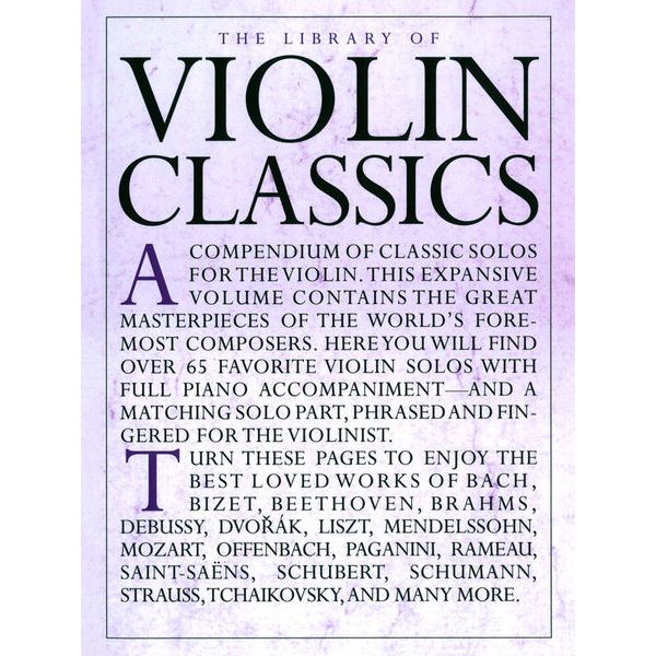 Music Sales The Library Of Violin Classics