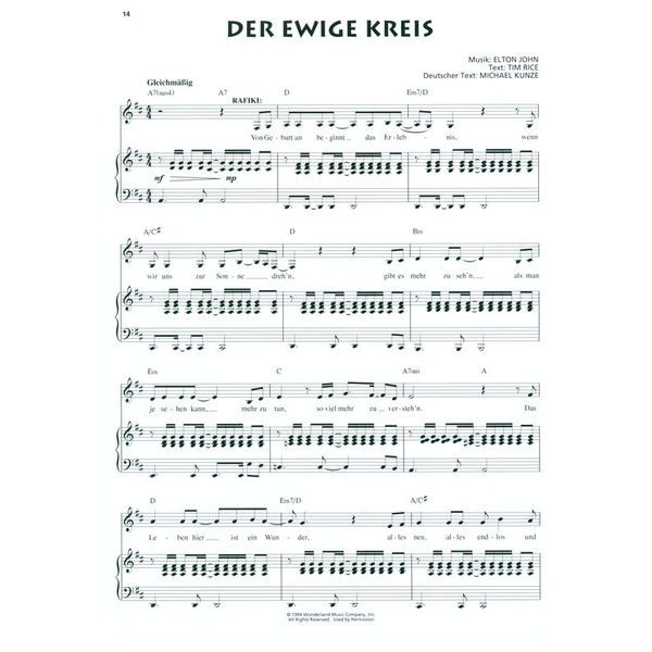 Hal Leonard Der König der Löwen