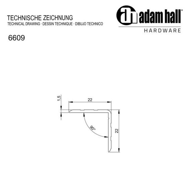 Adam Hall 6609 Case Angle 22 x 22 mm