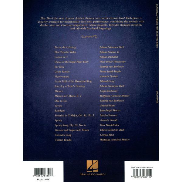 Hal Leonard Classical Themes For E-Bass