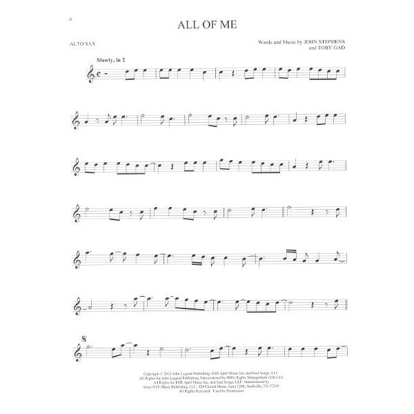 Hal Leonard 101 Hit Songs For Alt Sax