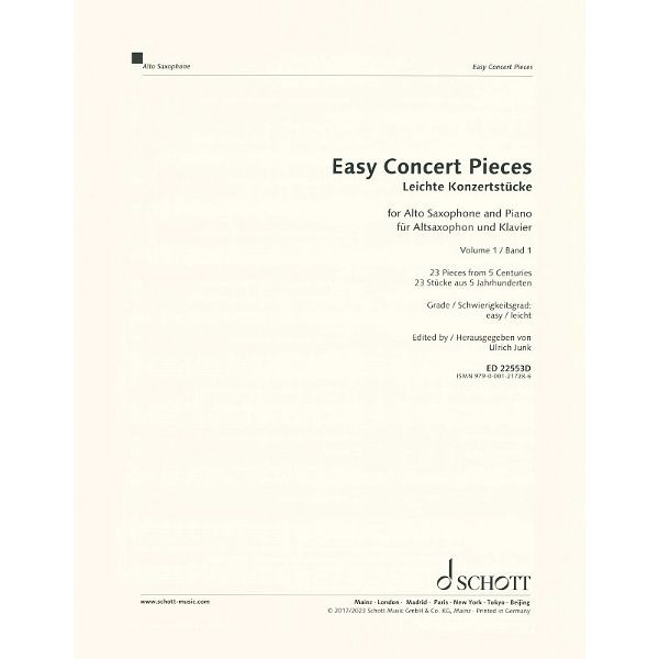 Schott Easy Concert Pieces A-Sax