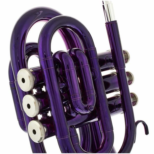 Sky Band Approved Purple Lacquer Brass Bb Pocket Trumpet with Case and More