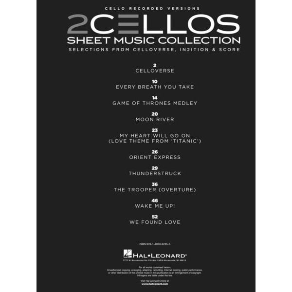 Hal Leonard 2 Cellos Sheet Music Collectio