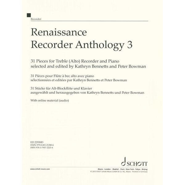 Schott Renaissance Recorder 3