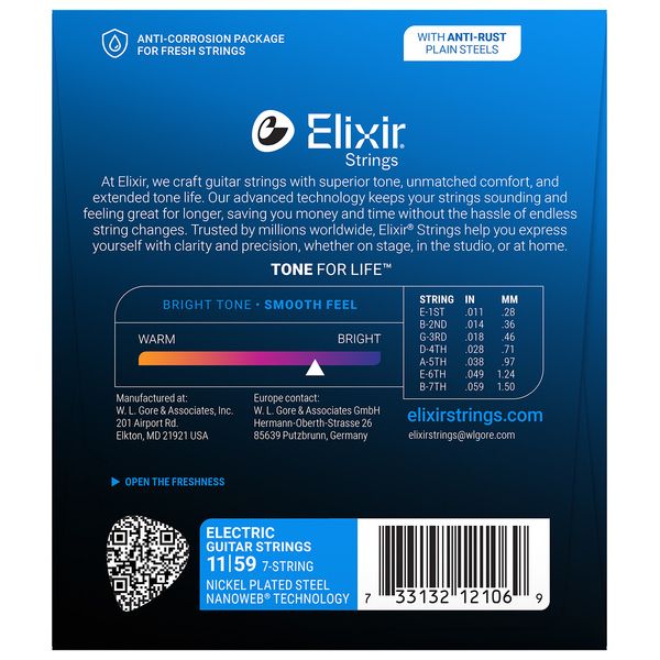 Elixir Nanoweb 12106 7-String Medium