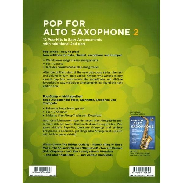 Schott Pop For Alto Saxophone 2