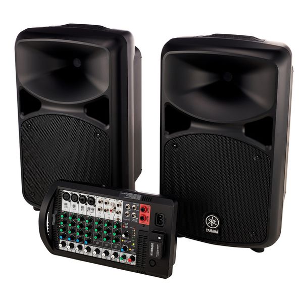 Ensemble 2 x 340W + table de mixage Stagepas 600BT Yamaha + pieds - C-E-C