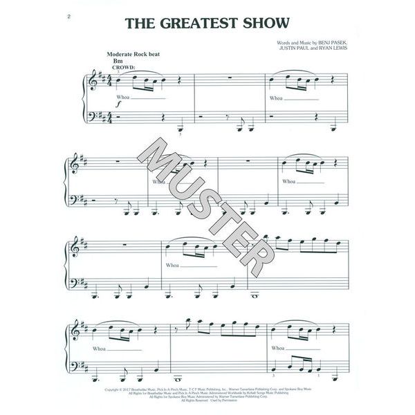 Hal Leonard The Greatest Showman Easy P.