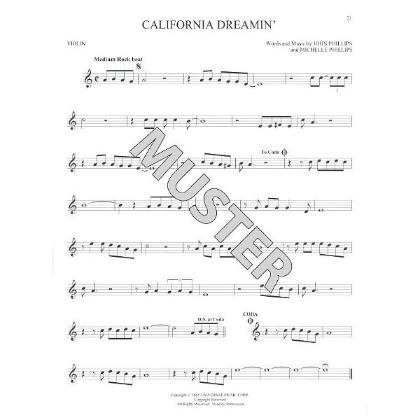 Hal Leonard 101 Popular Songs Violin