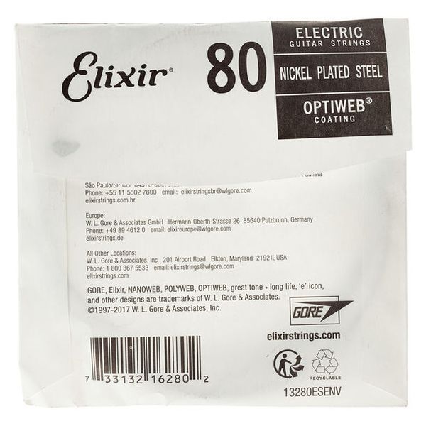 Elixir 0.80 Optiweb Electric Guitar
