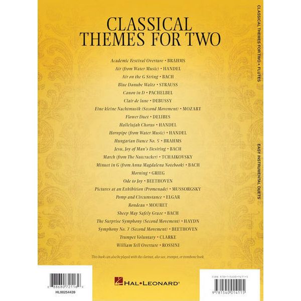 Hal Leonard Classical Themes Two Flutes
