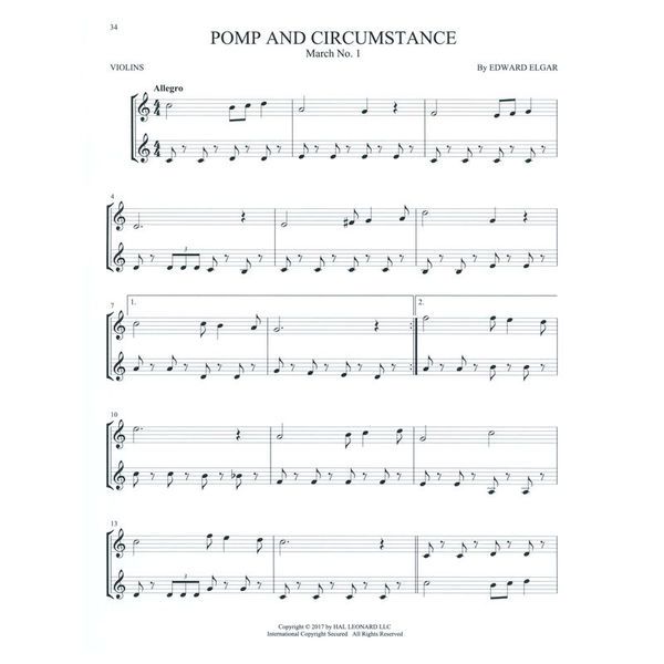 Hal Leonard Classical Themes Two Violins