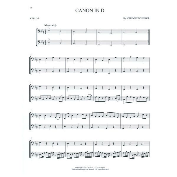 Hal Leonard Classical Themes Two Cellos