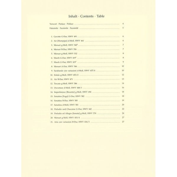 Bärenreiter Händel Leichte Klavierstücke