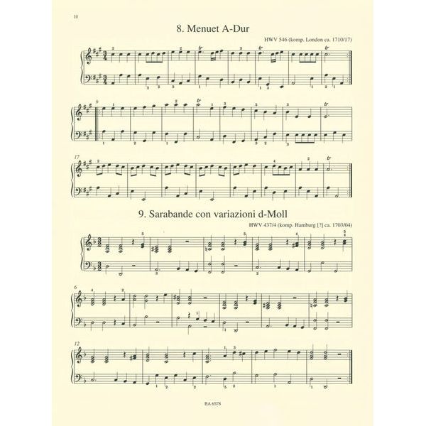 Bärenreiter Händel Leichte Klavierstücke
