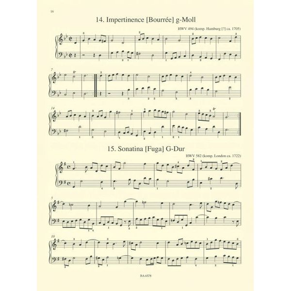Bärenreiter Händel Leichte Klavierstücke