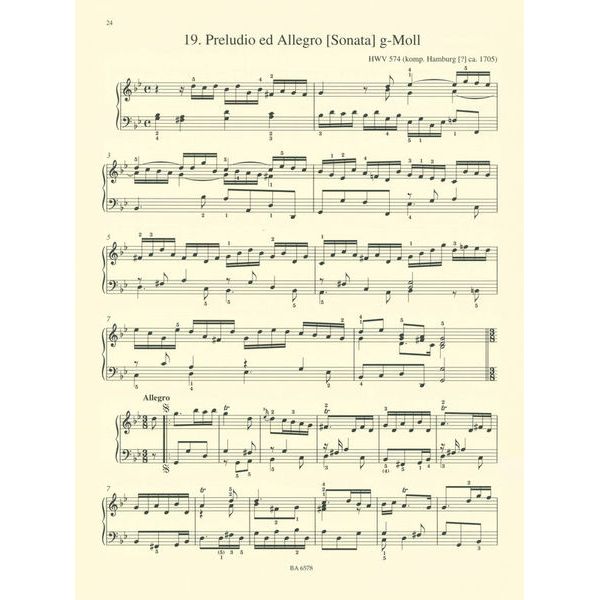 Bärenreiter Händel Leichte Klavierstücke