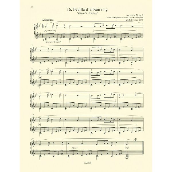 Bärenreiter Chopin Easy Piano Pieces