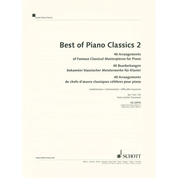 Schott Best Of Piano Classics 2